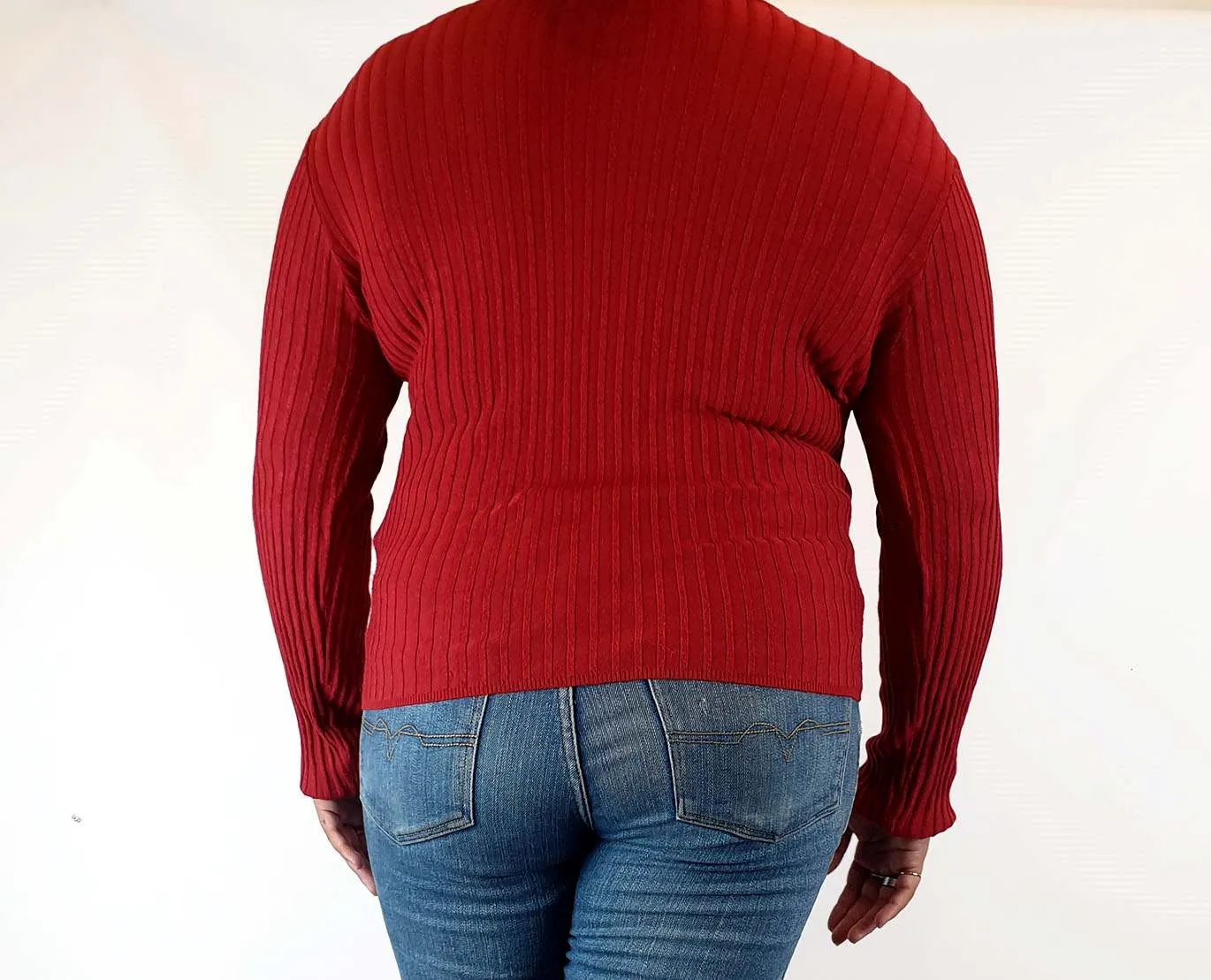 Dangerfield red ribbed knit jumper size 16