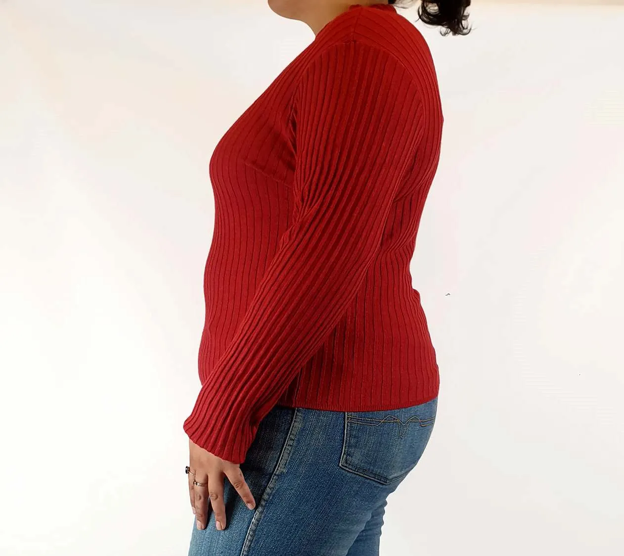 Dangerfield red ribbed knit jumper size 16