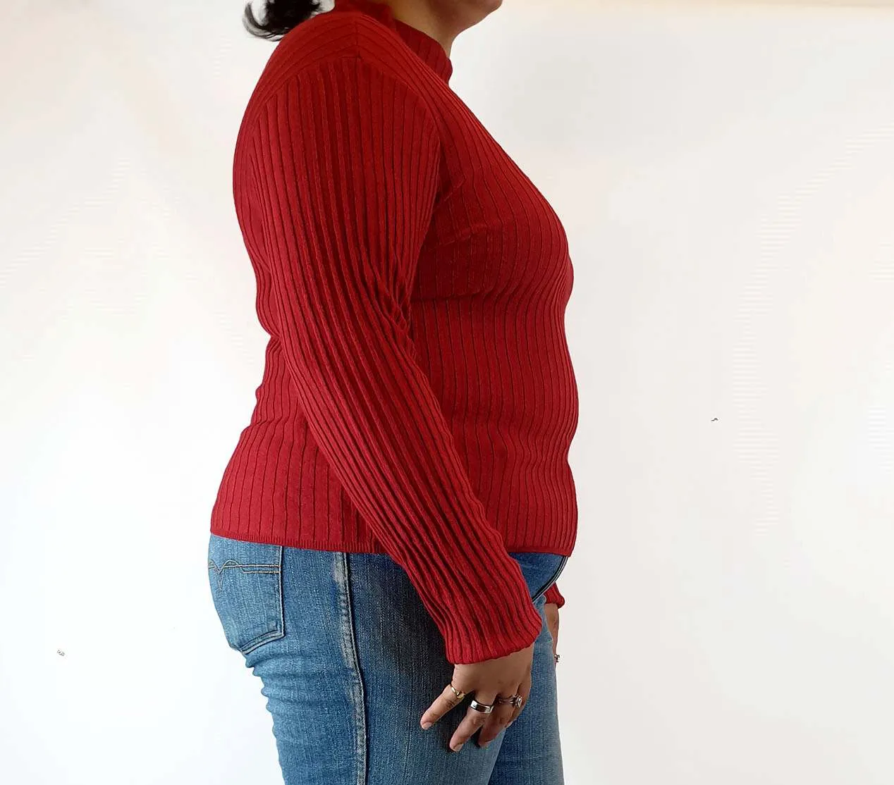 Dangerfield red ribbed knit jumper size 16