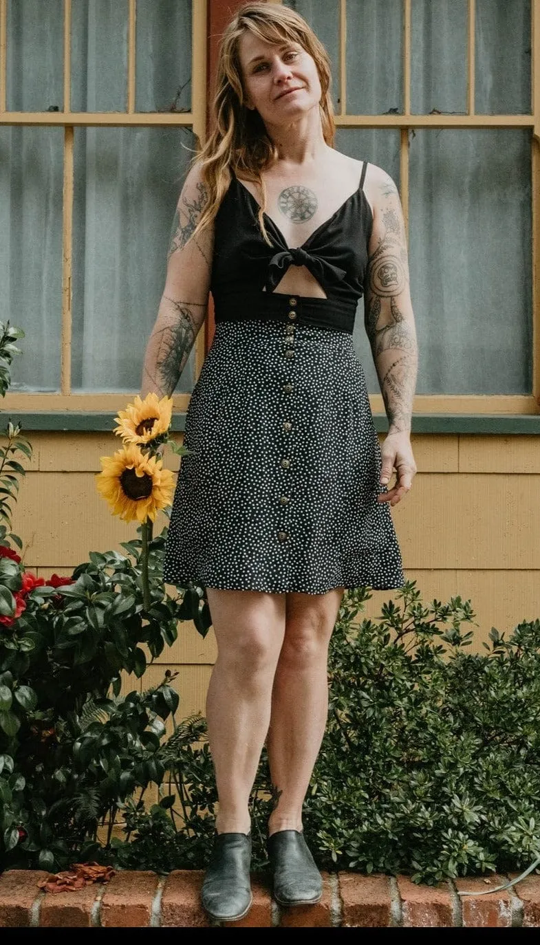 Dee Dee Top in Black Challis