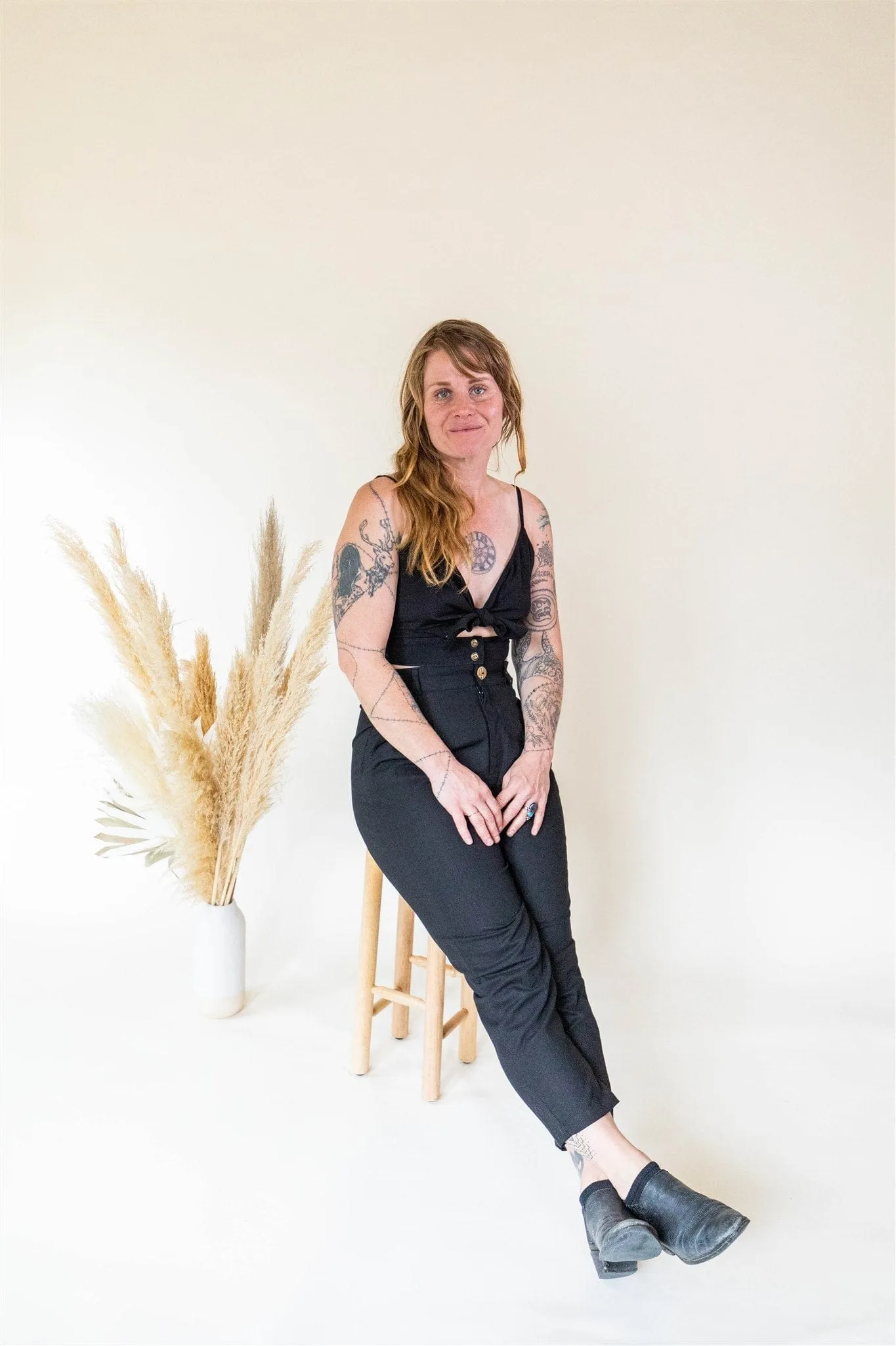 Dee Dee Top in Black Challis