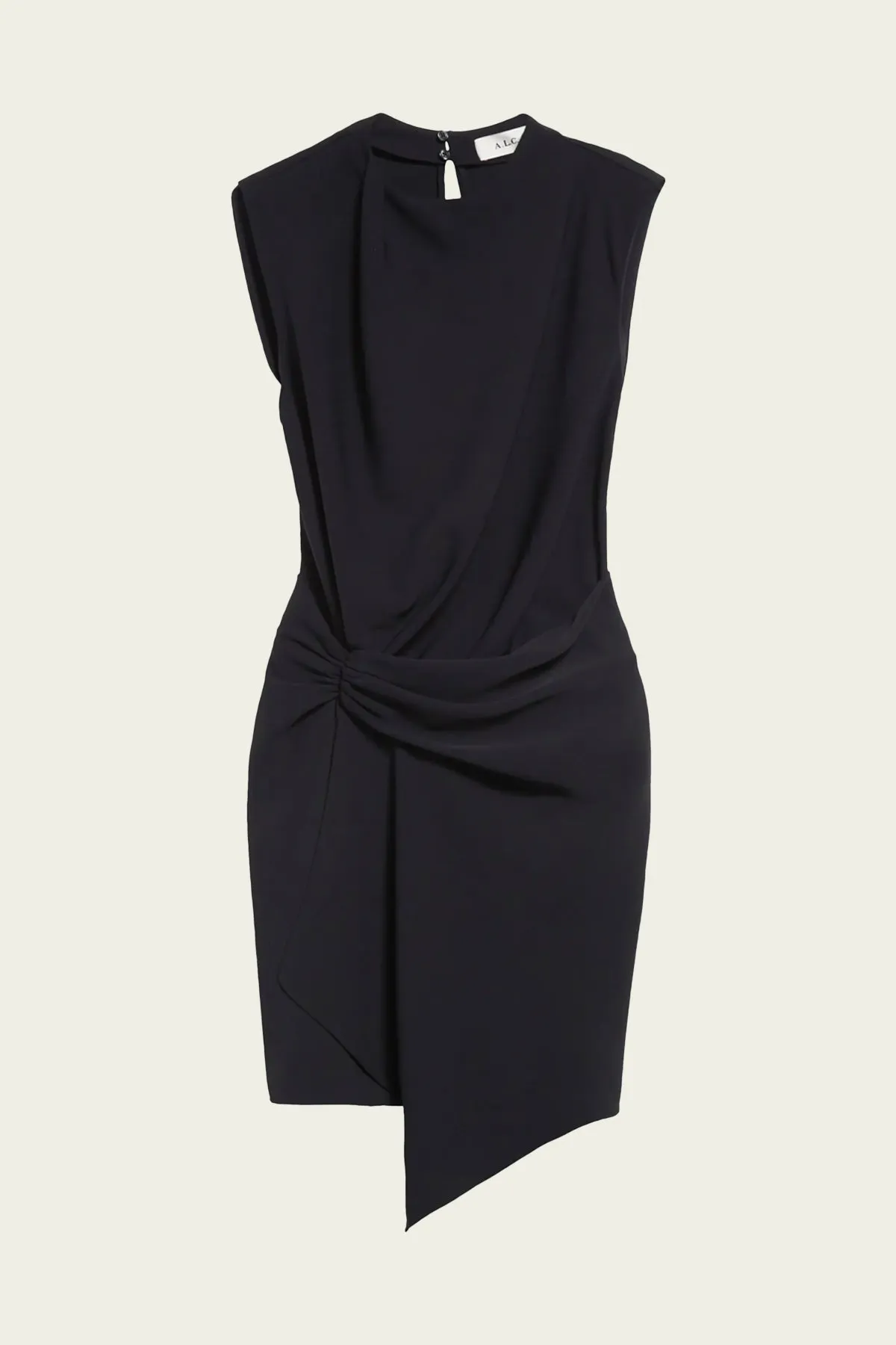 Dion Asymmetric Mini Dress in Black