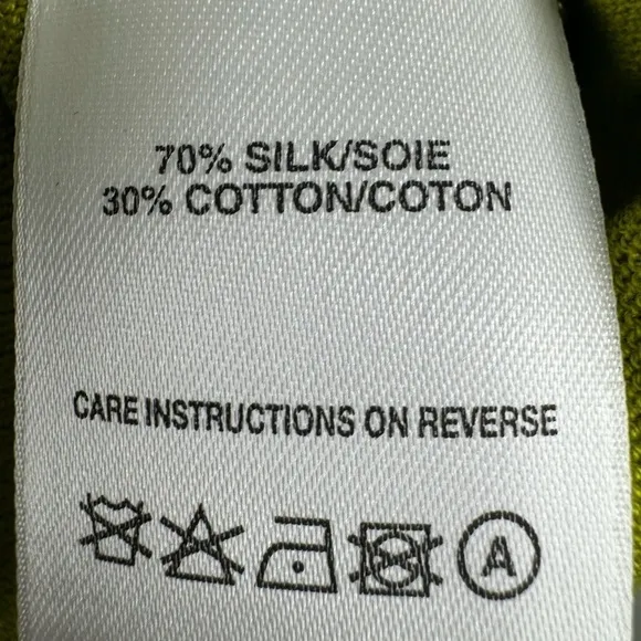 DKNYC Green Women's Button-Up Silk/Cotton Cardigan