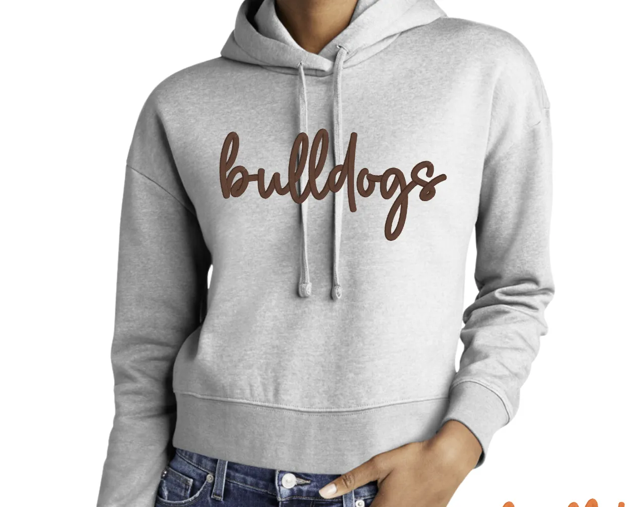 DT6101- *CUSTOMIZE ME* PUFF EMBROIDERED- Custom Mascot- Ladies fit Crop Hoodies (may want to size up 1 for extra length)