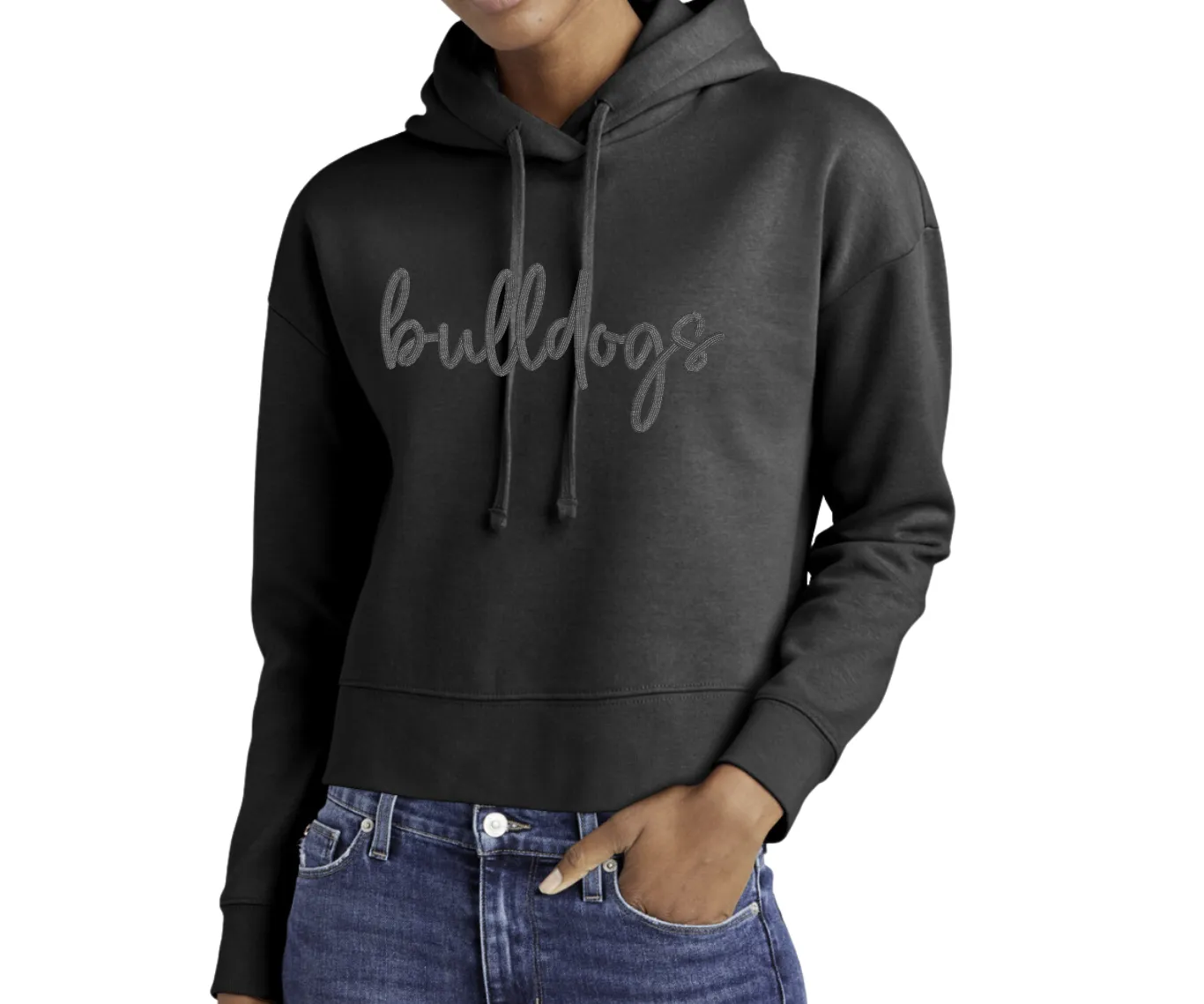 DT6101- *CUSTOMIZE ME* PUFF EMBROIDERED- Custom Mascot- Ladies fit Crop Hoodies (may want to size up 1 for extra length)