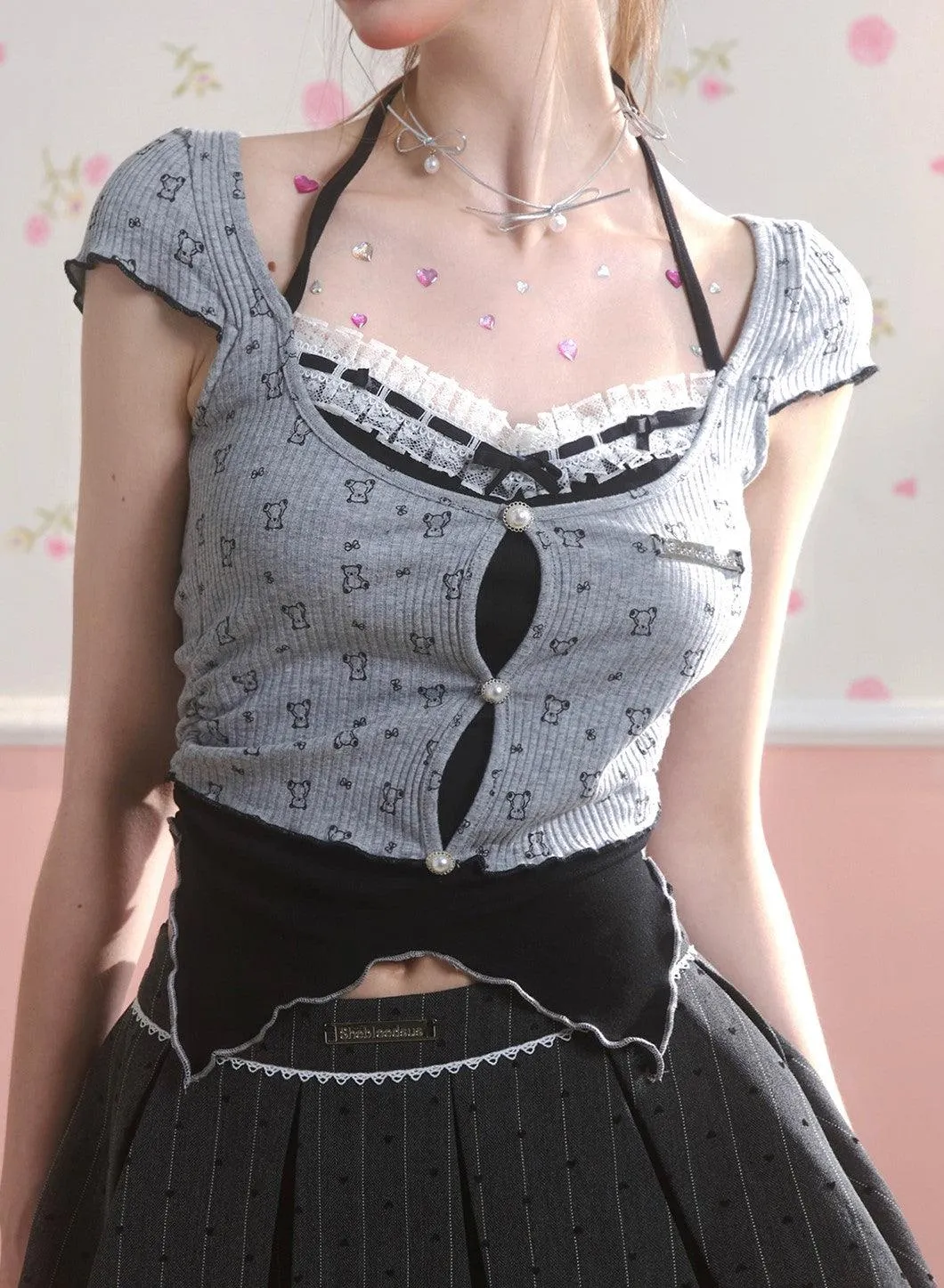 Elegant Gray Pleated A-Line Skirt