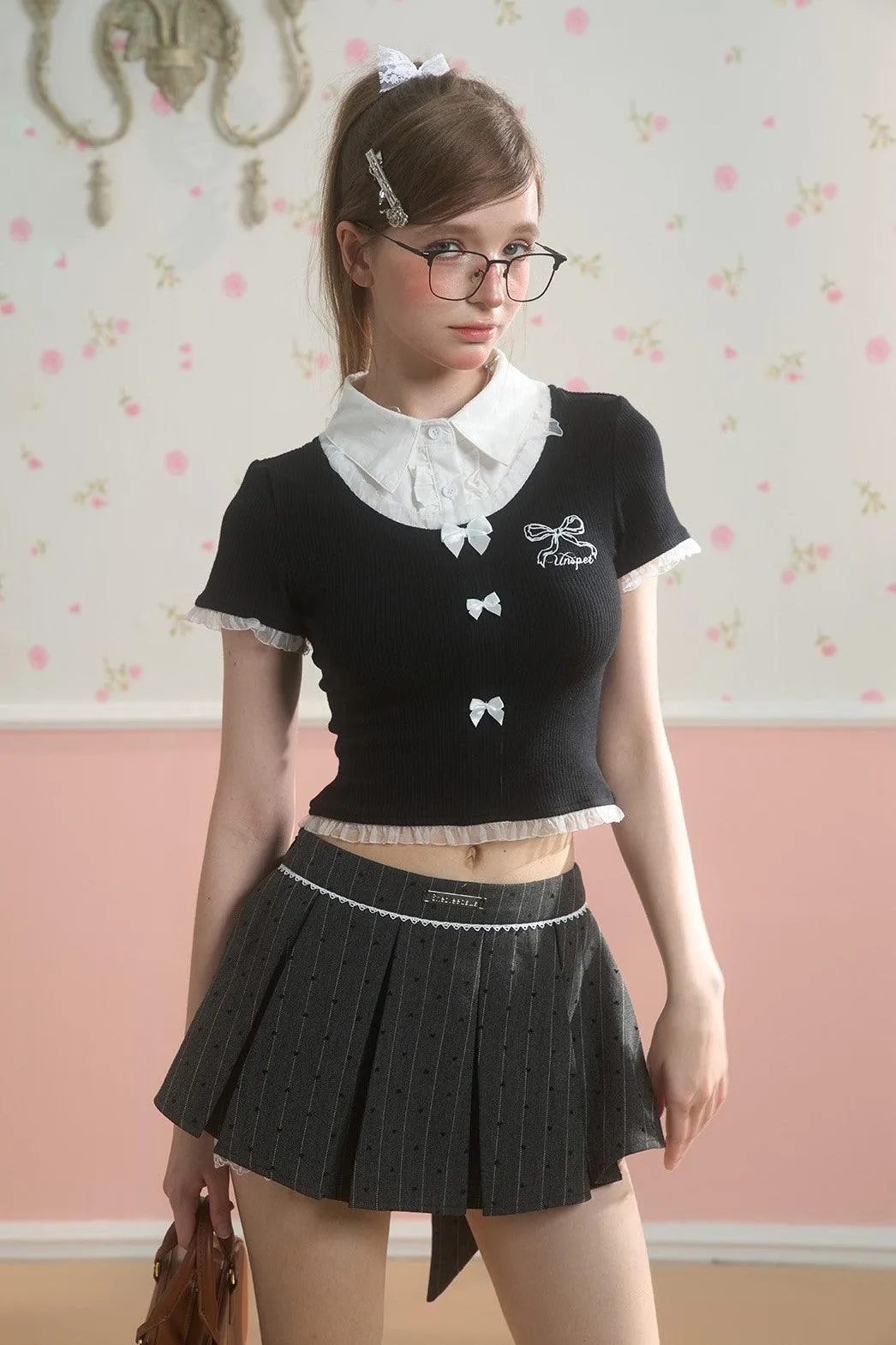 Elegant Gray Pleated A-Line Skirt