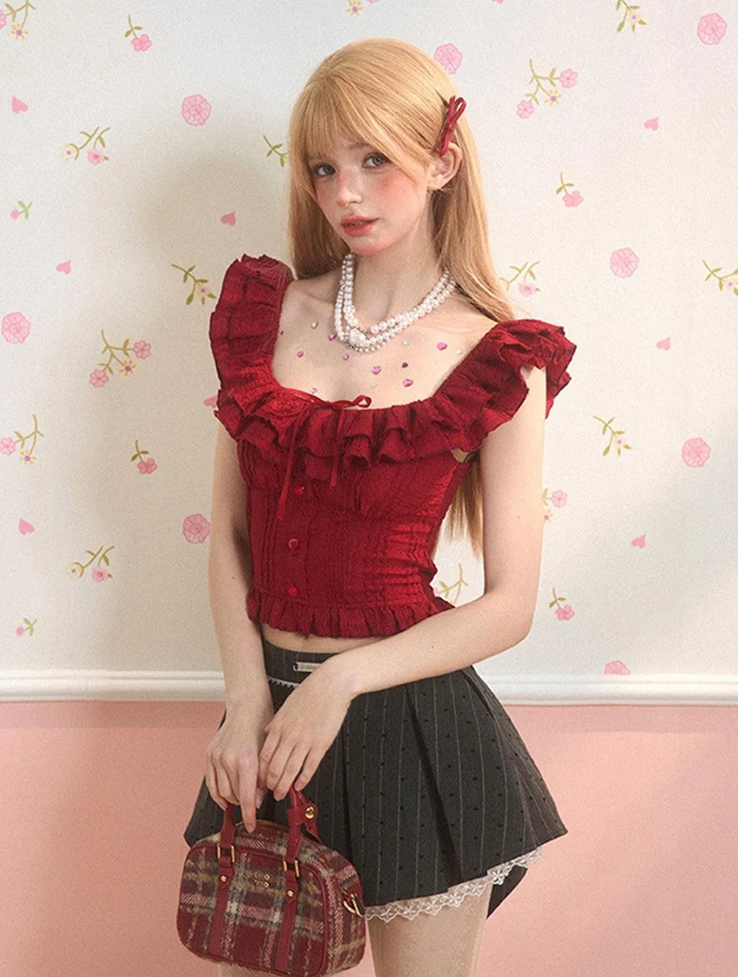 Elegant Gray Pleated A-Line Skirt