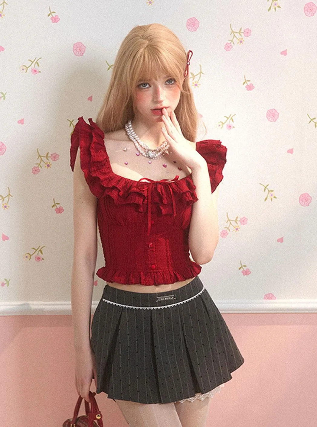Elegant Gray Pleated A-Line Skirt