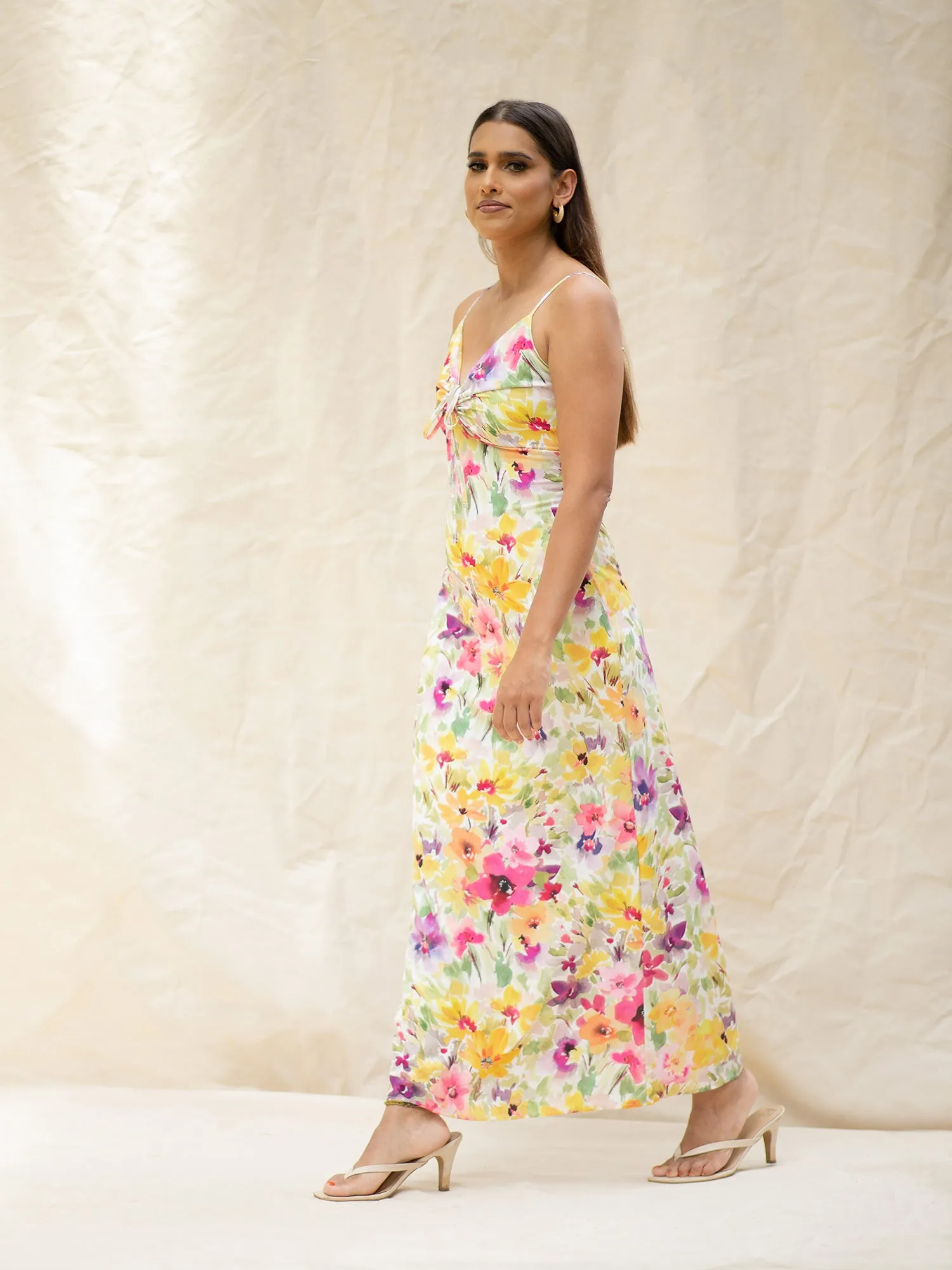 Front Ruched Maxi Dress