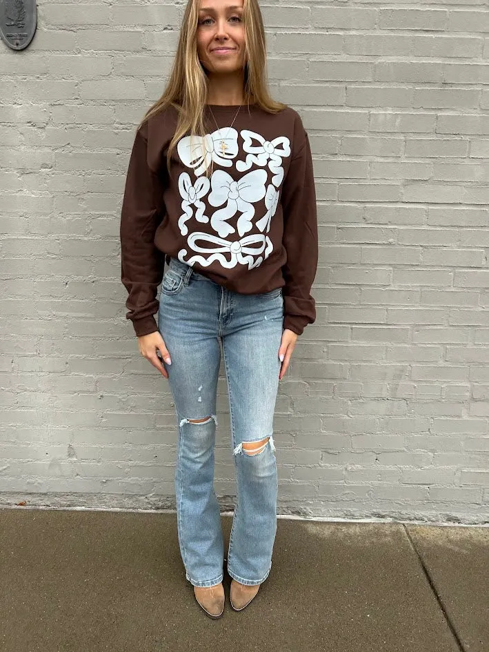 Funky Bows Graphic Sweatshirt