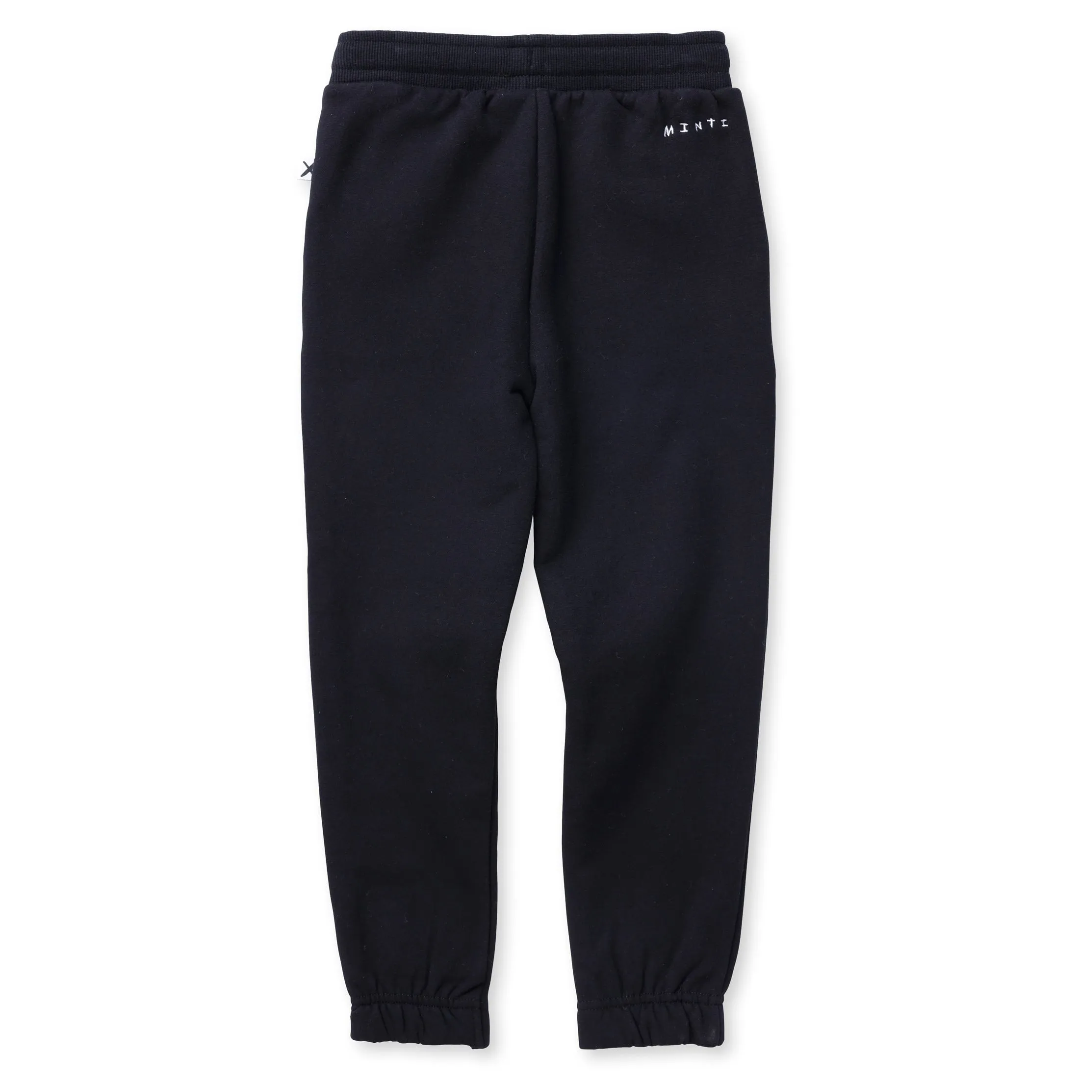 Furry Gathered Cuff Trackies - Black