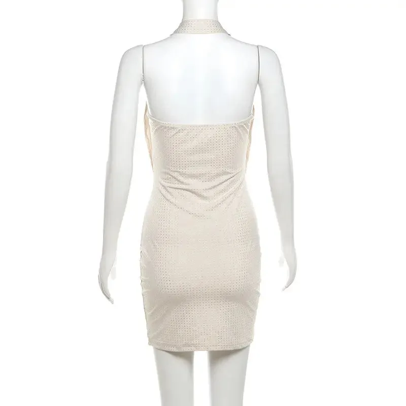 Halter Backless Sheath Dress - Sexy Slim Fit Cocktail Dress