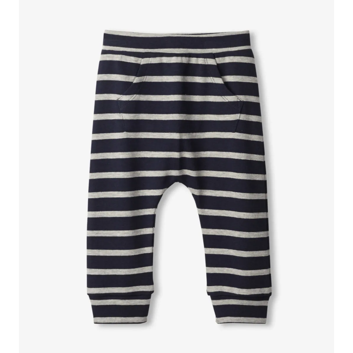 Hatley Navy and Grey Stripes Baby Kanga Pants - Solstice