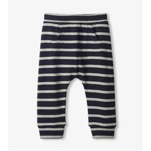 Hatley Navy and Grey Stripes Baby Kanga Pants - Solstice