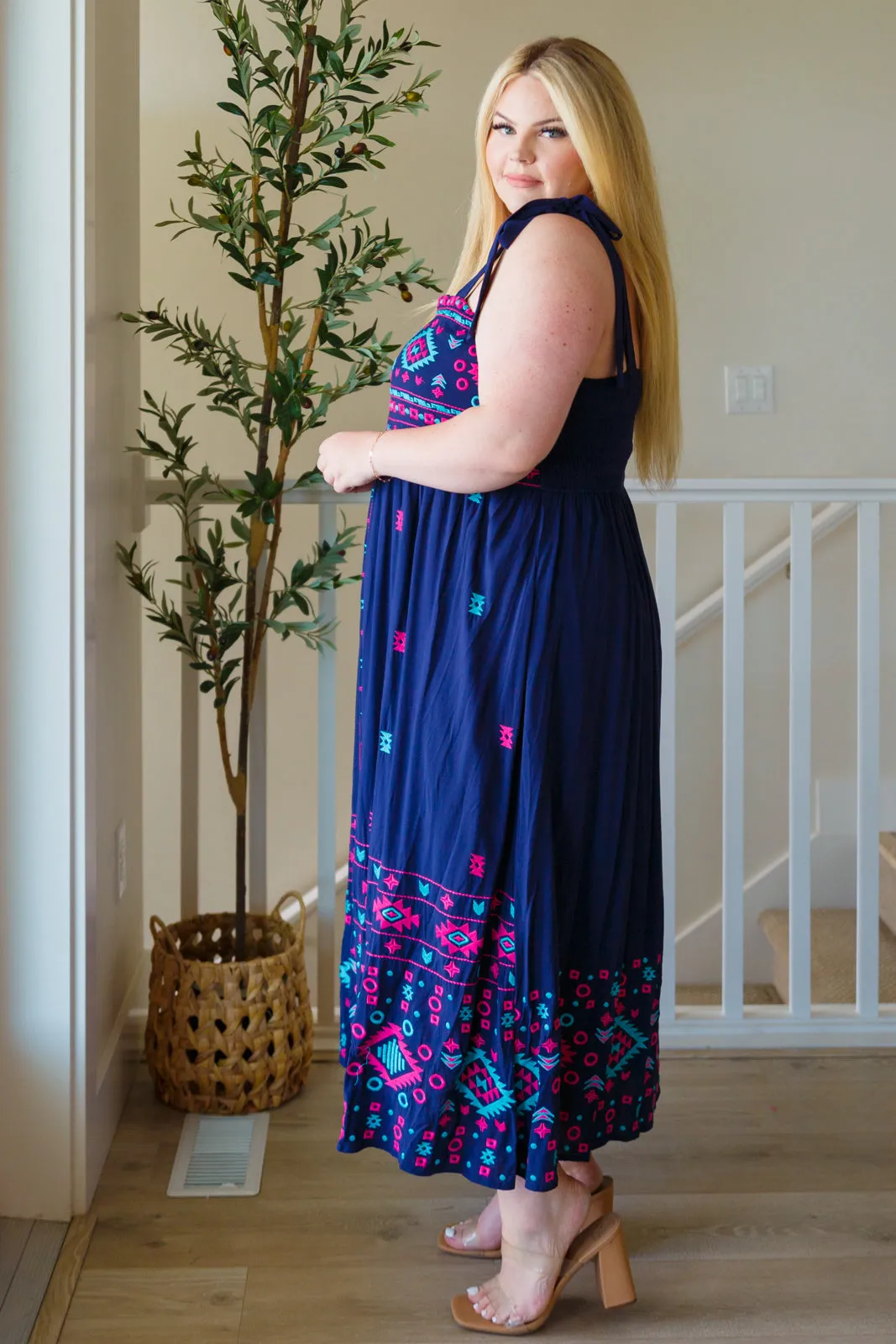 Hazel Blues® |  Midnight Magic Embroidered Maxi Dress