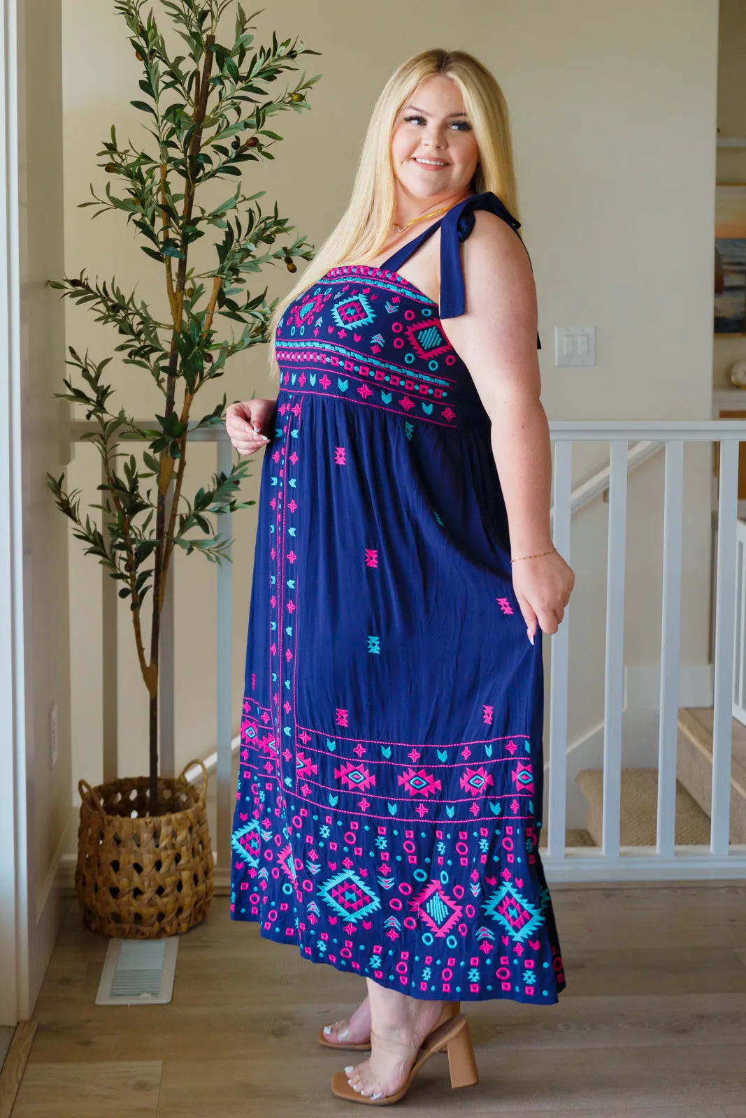 Hazel Blues® |  Midnight Magic Embroidered Maxi Dress