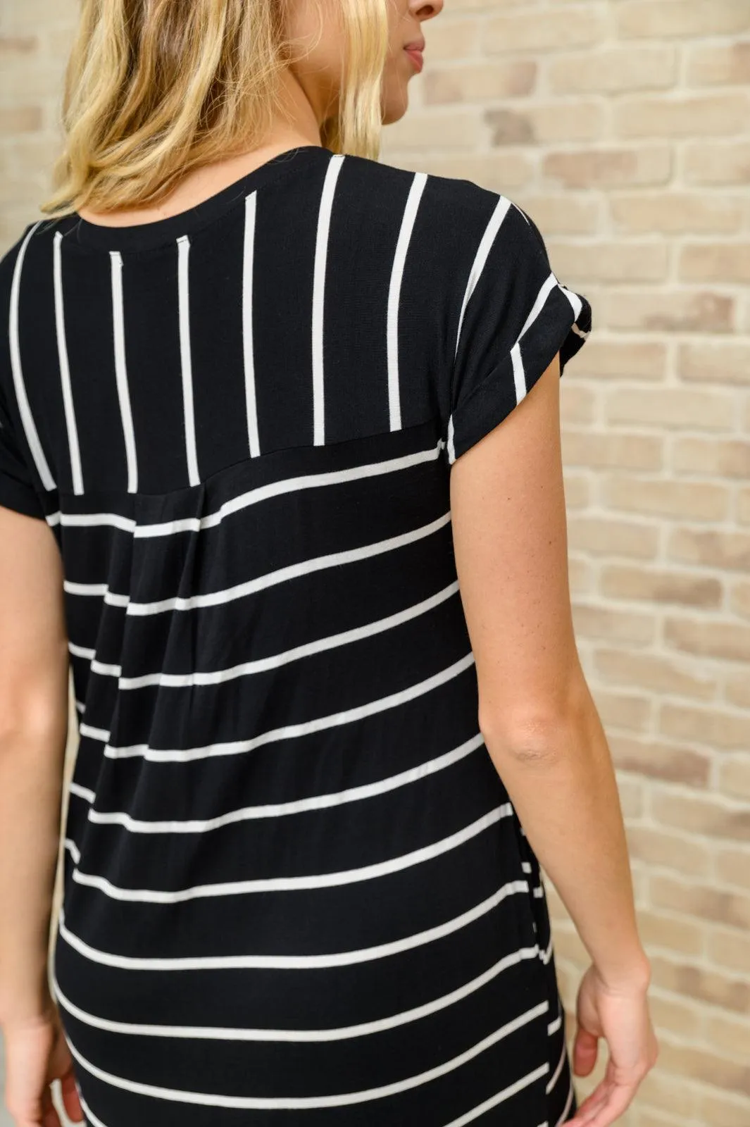 Hazel Blues® | Striped Maxi Dress In Black