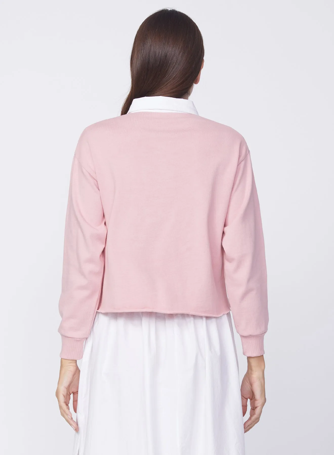 HEAVY RIBBED JERSEY GRAPHIC CROPPED POLO
