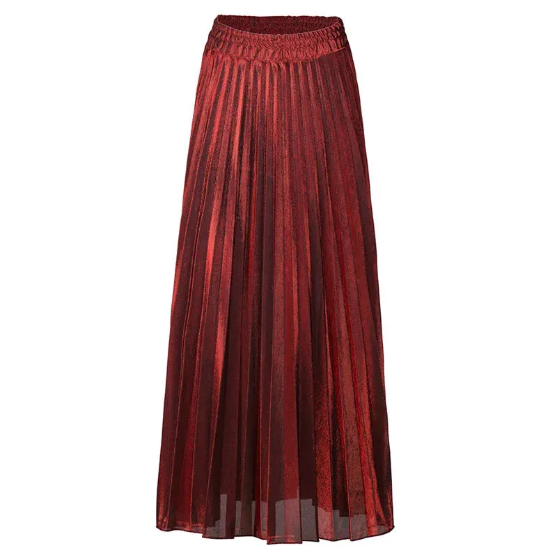 High waist A-line pleated Skirt