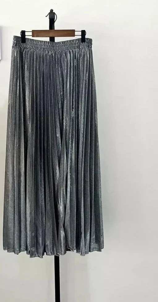 High waist A-line pleated Skirt