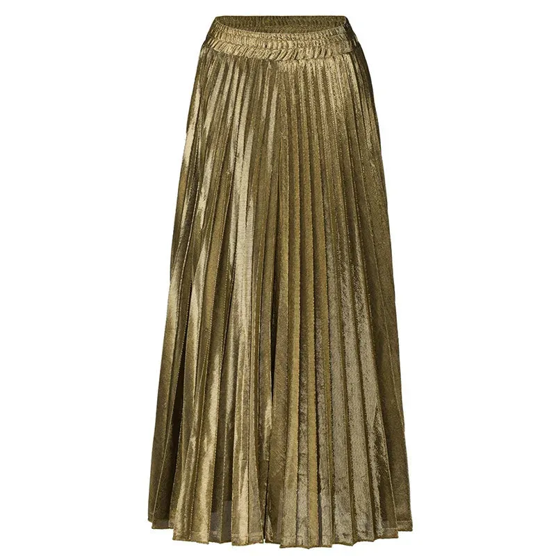 High waist A-line pleated Skirt