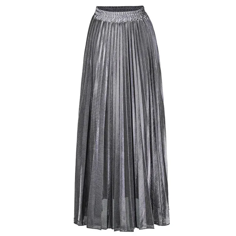 High waist A-line pleated Skirt