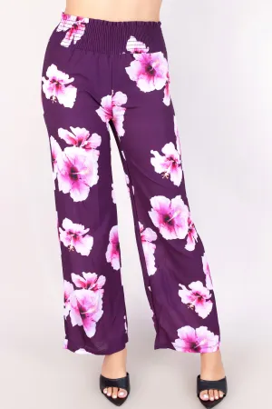 HISBISCUS SMOCKED WAIST PANTS