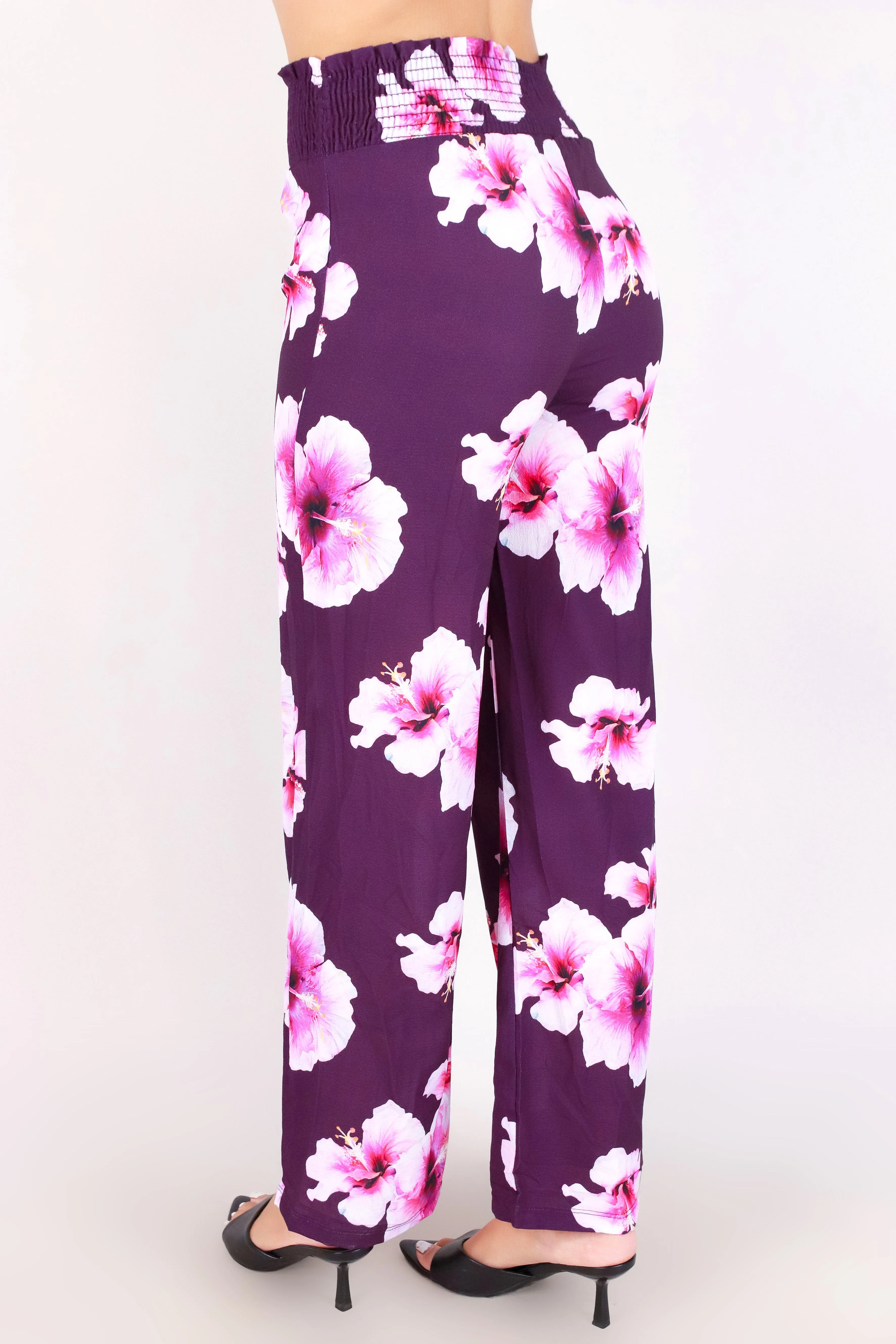 HISBISCUS SMOCKED WAIST PANTS