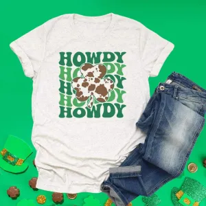Howdy Cowprint Shamrock Tee