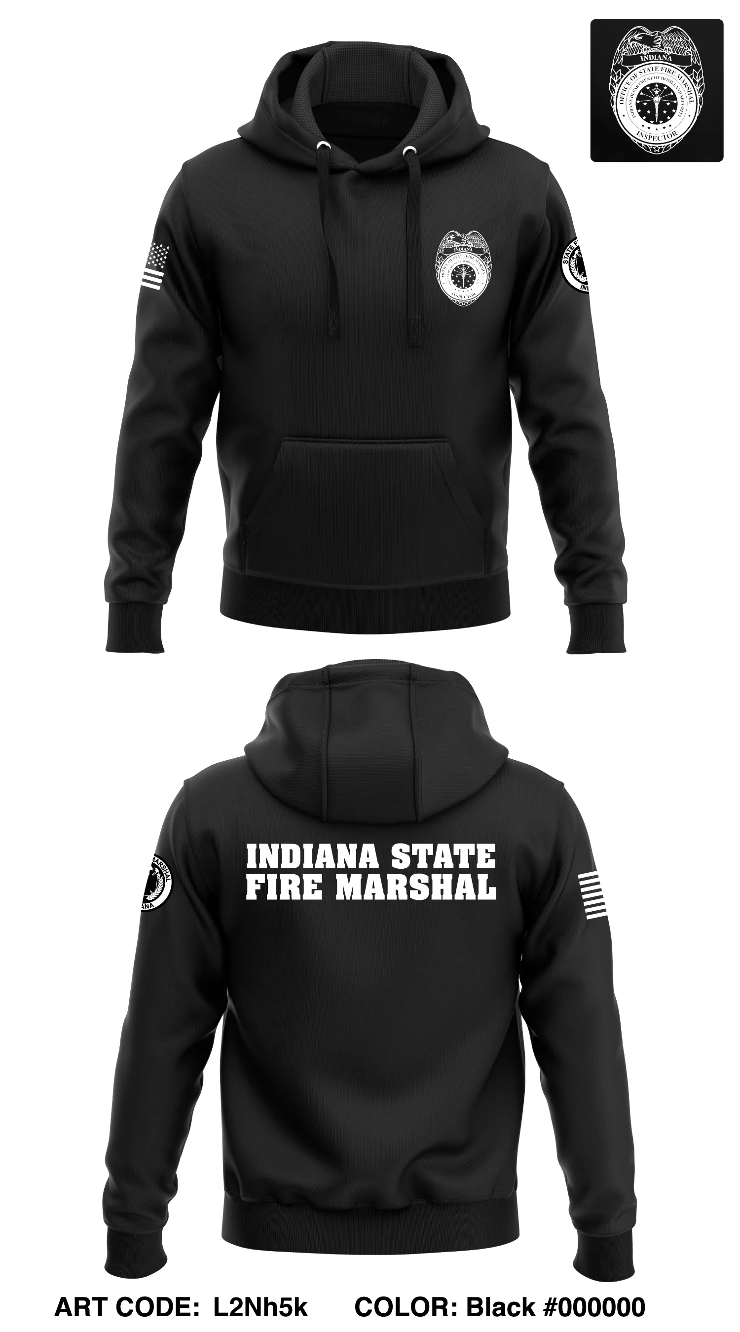 INDIANA STATE FIRE MARSHAL STORE 1 Core Men's Hooded Performance Sweatshirt - L2Nh5k