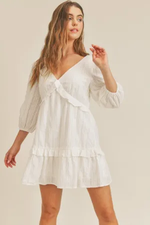 Ivory Ruffle Mini Dress