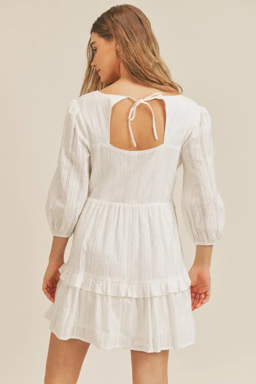 Ivory Ruffle Mini Dress