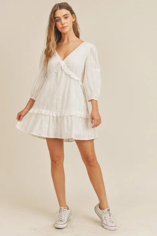 Ivory Ruffle Mini Dress