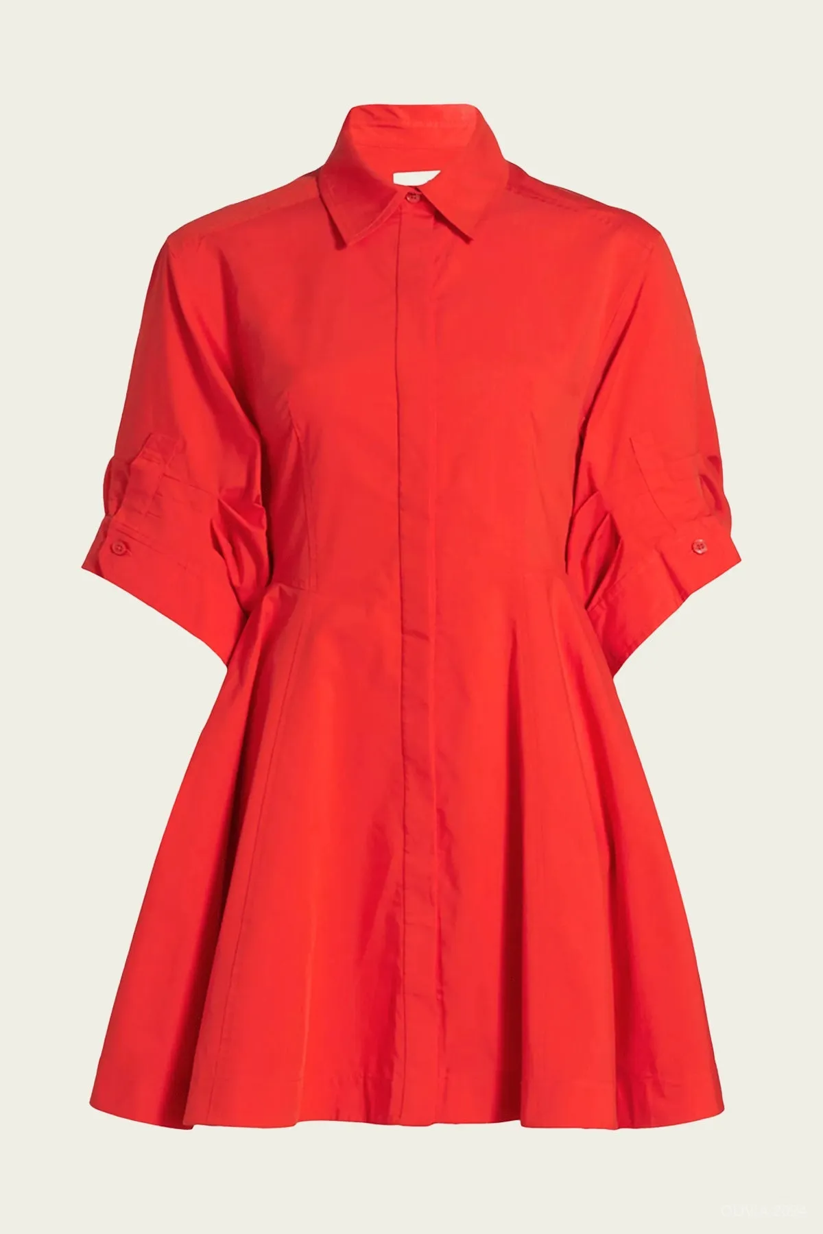 Jazzie Short Sleeve Dress in Fiery Red