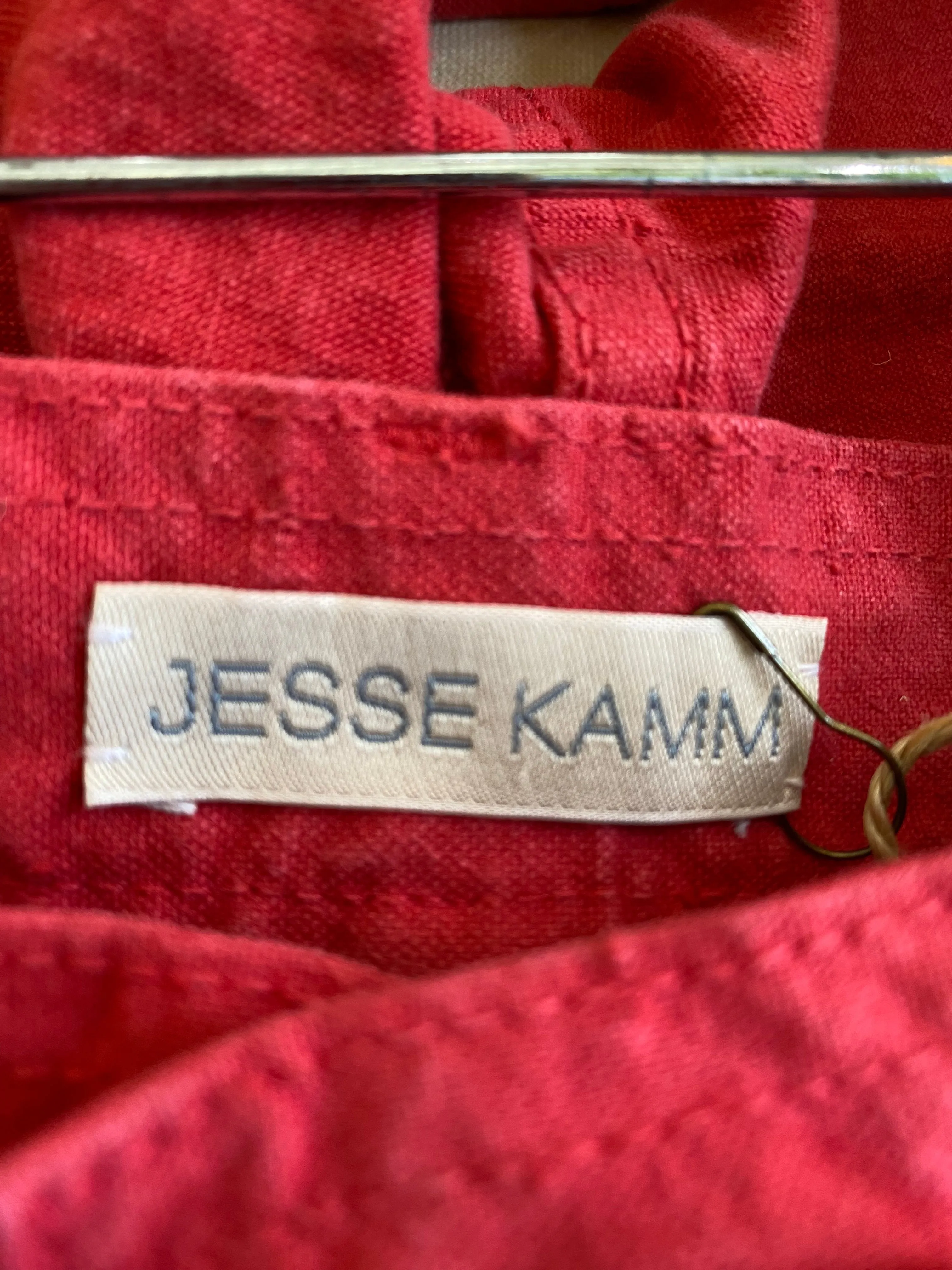 Jesse Kamm Red Wide-Leg Pants