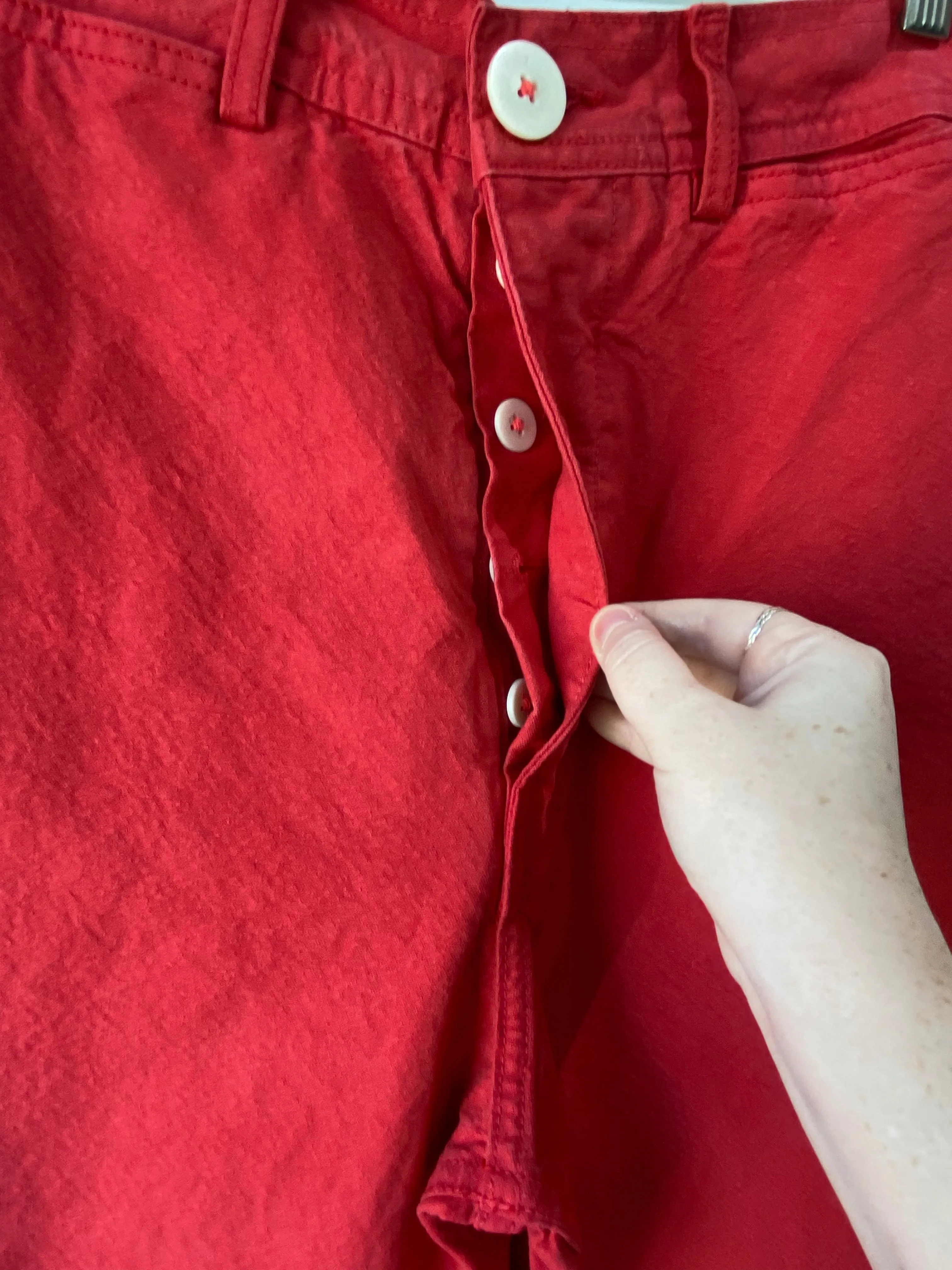 Jesse Kamm Red Wide-Leg Pants