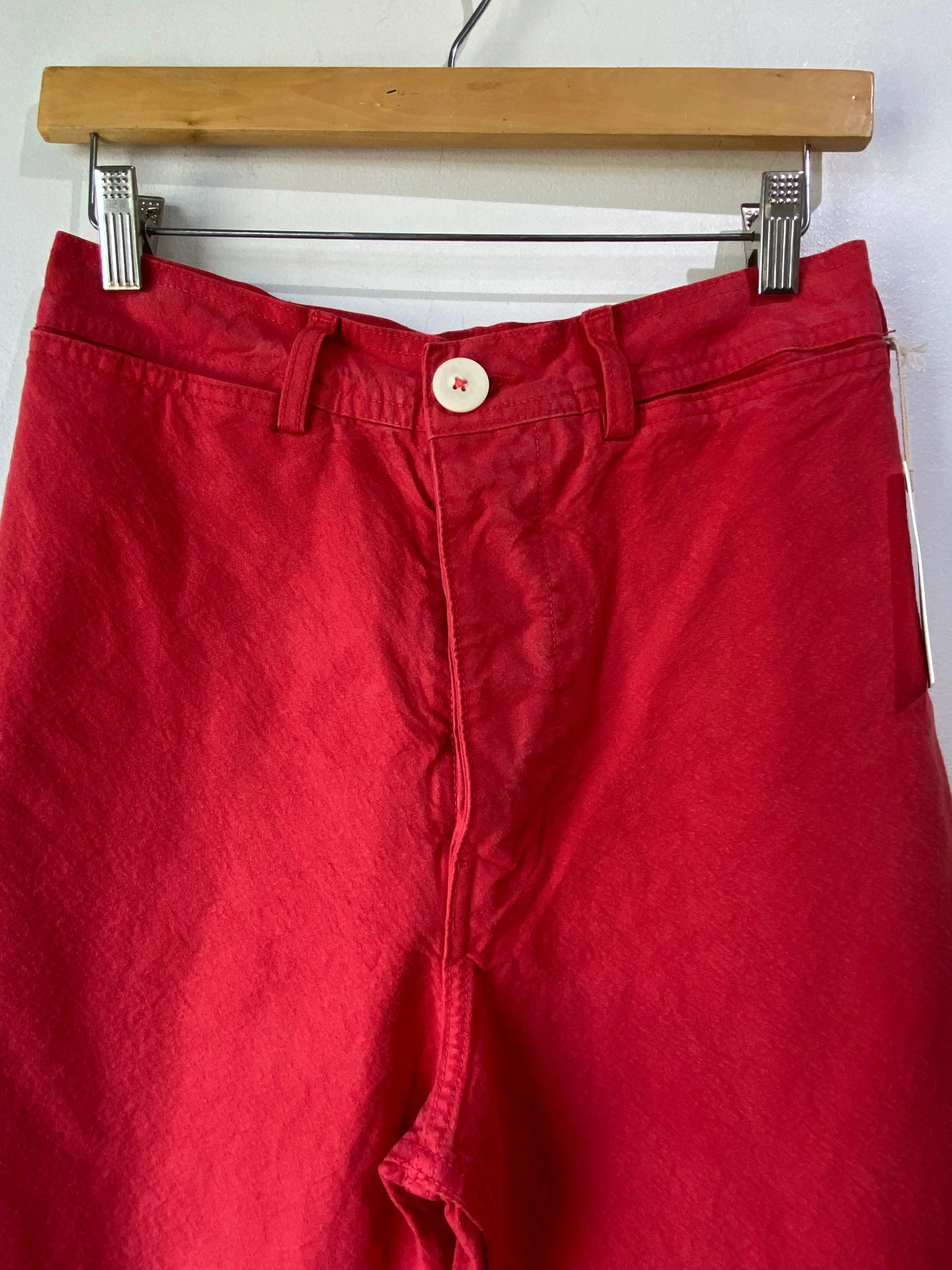 Jesse Kamm Red Wide-Leg Pants