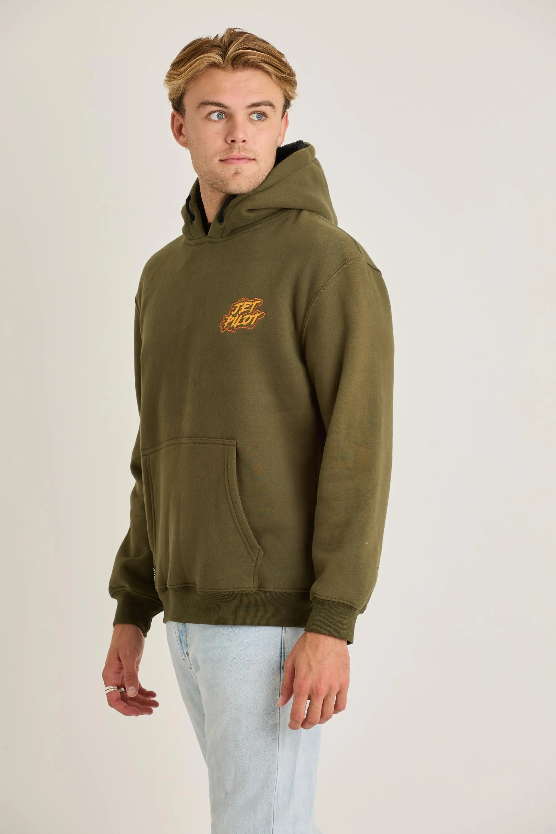 Jetpilot Yowie Sherpa Mens Pullover - Army