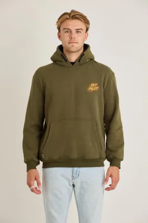 Jetpilot Yowie Sherpa Mens Pullover - Army