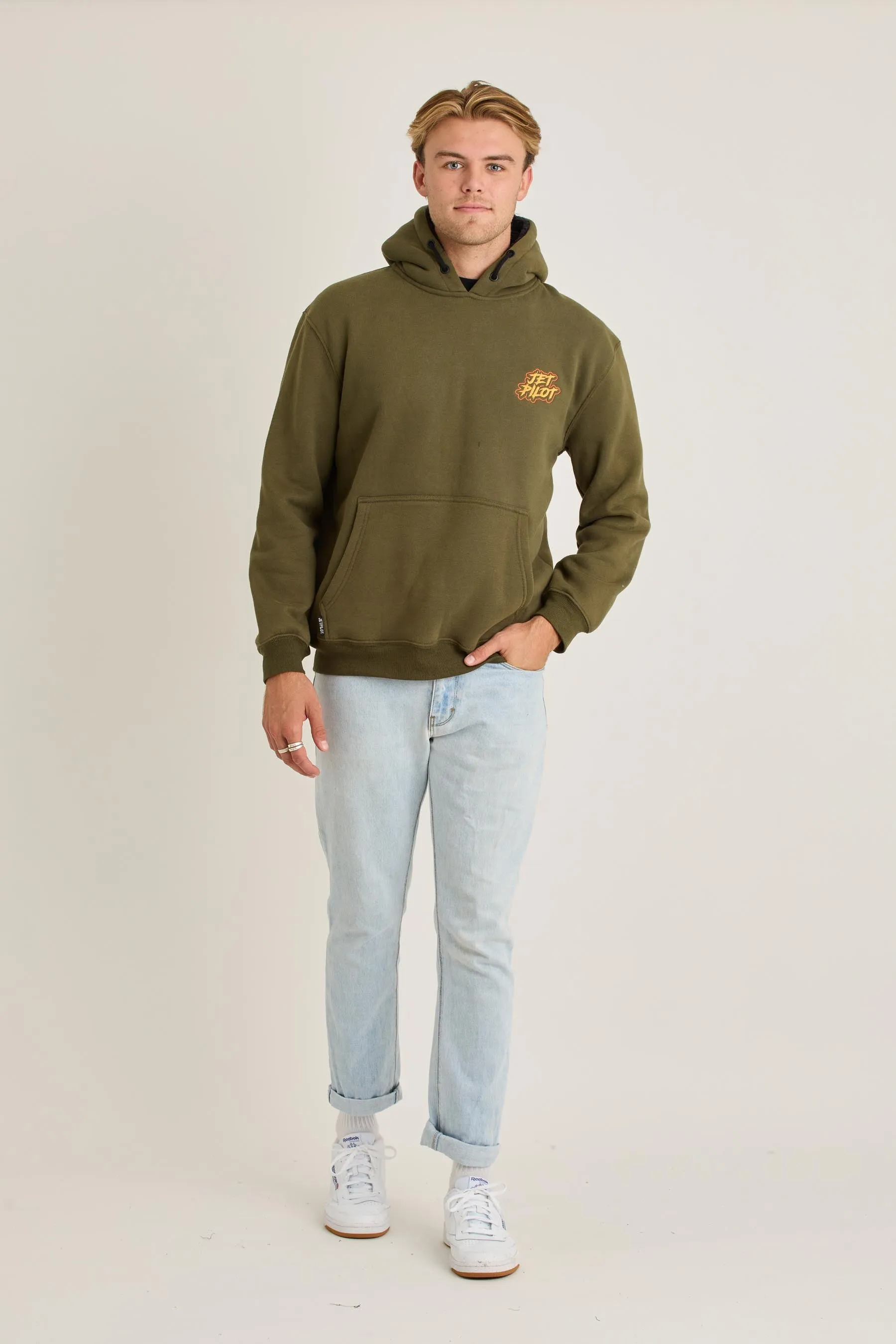 Jetpilot Yowie Sherpa Mens Pullover - Army