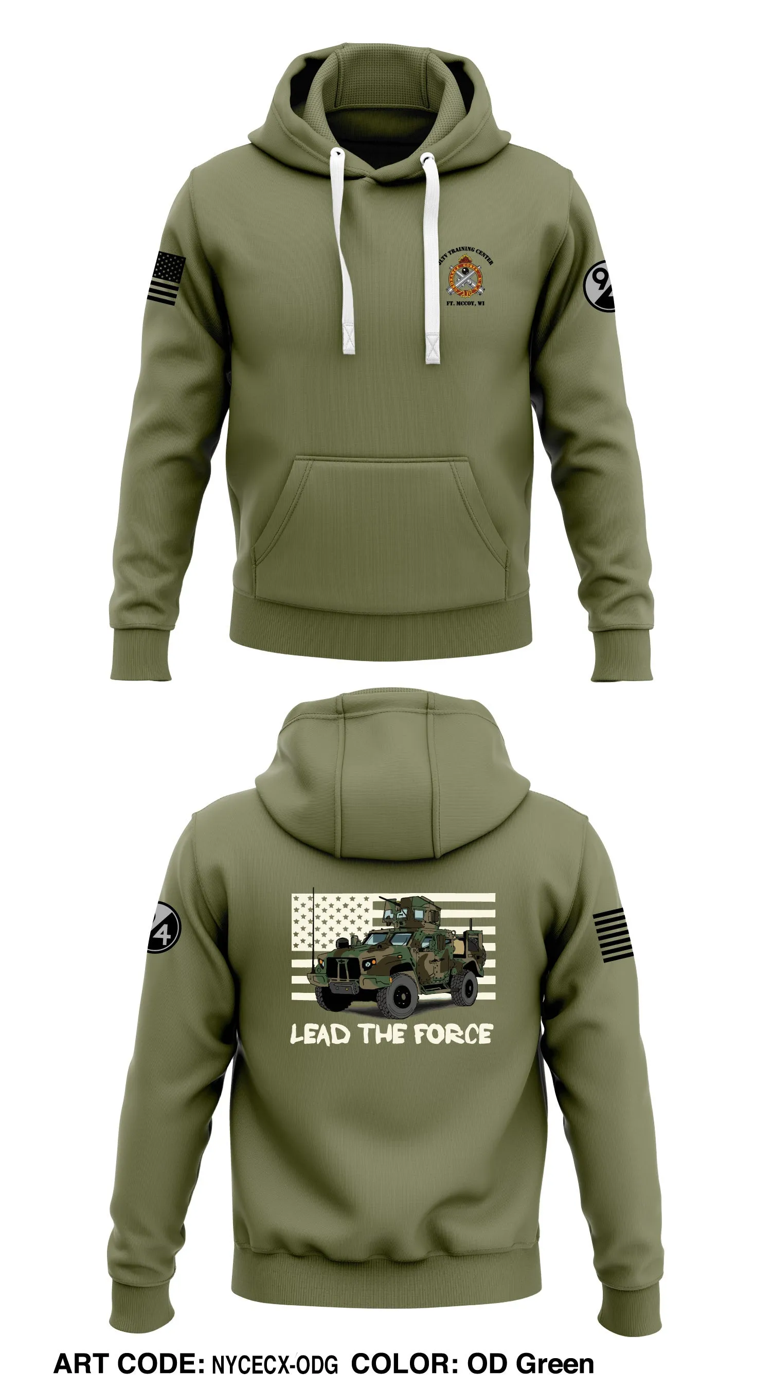 JLTV Training Center Store 1  Core Men's Hooded Performance Sweatshirt - NYCECX-ODG
