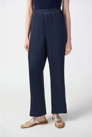 Joseph Ribkoff Midnight Blue Comfort Pull On Satin Wide Leg Pants 241247