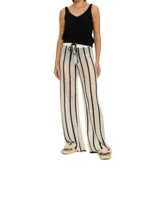 Juni Knit Pant - Cream Black