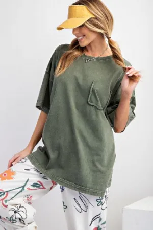 Juniper Green Loose Fit Pocket Top