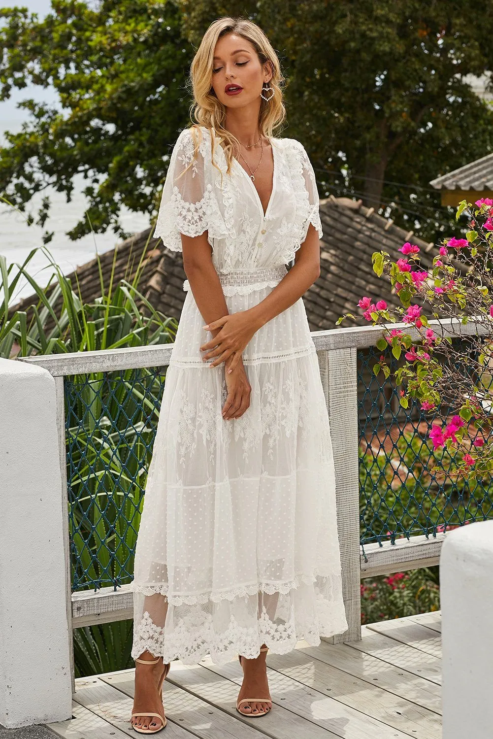 KaleaBoutique Beautiful Luminous Dawn Lace Evening Gown