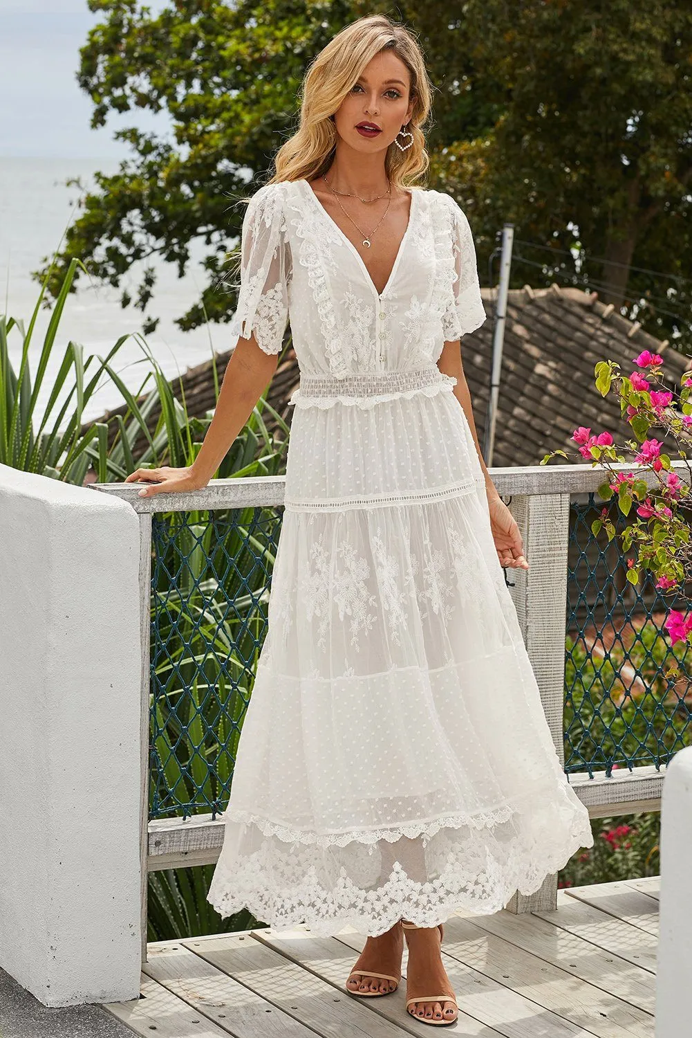 KaleaBoutique Beautiful Luminous Dawn Lace Evening Gown