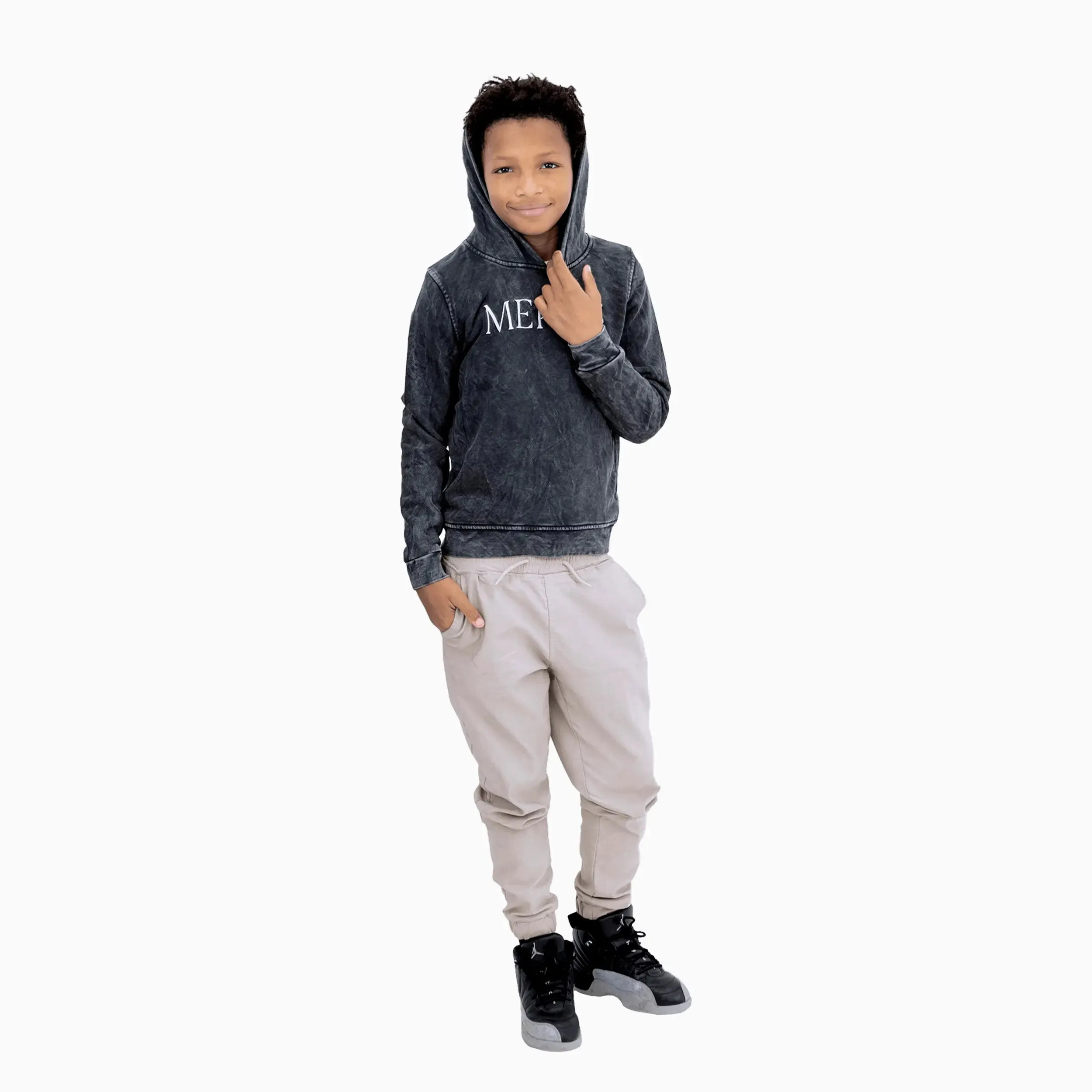 Kid's Washed Pigeon Pull Over Hoodie