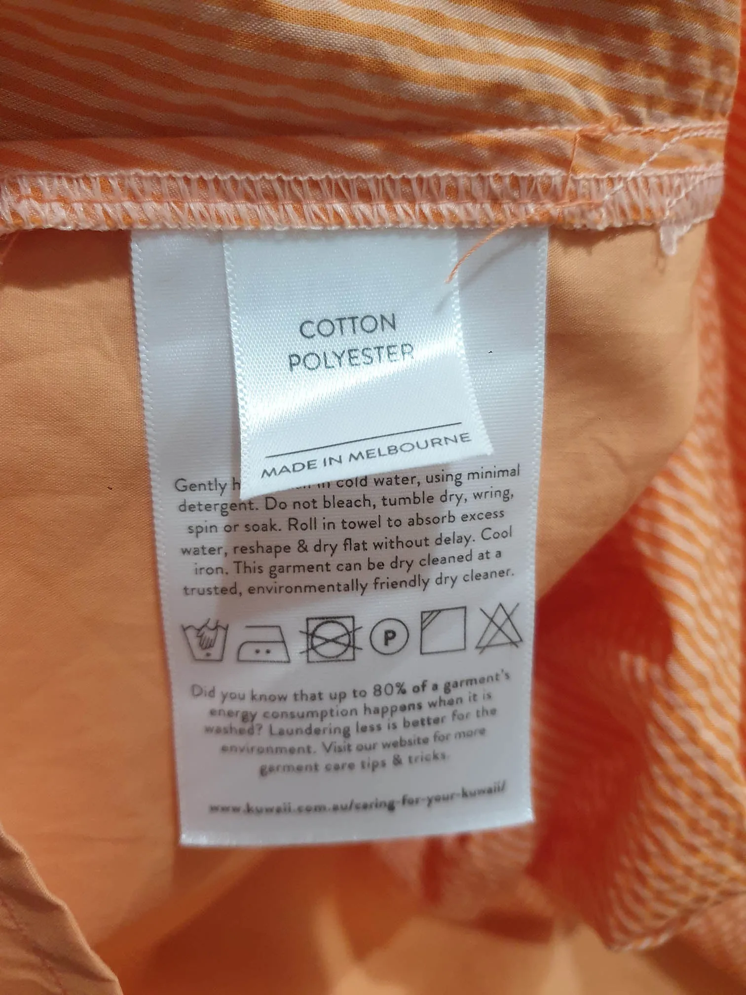 Kuwaii cropped orange top size 16