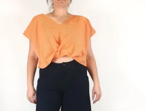 Kuwaii cropped orange top size 16